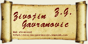 Živojin Gavranović vizit kartica